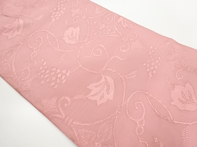 JAPANESE KIMONO / NABOYA OBI / TSUZURE / WOVEN GRAPE & RHOMBUS FLOWER 